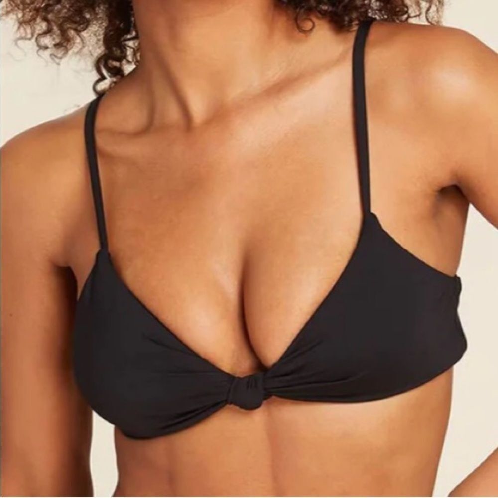 Andie Swim Santorini Bikini Top Swimsuit Black size M NWT